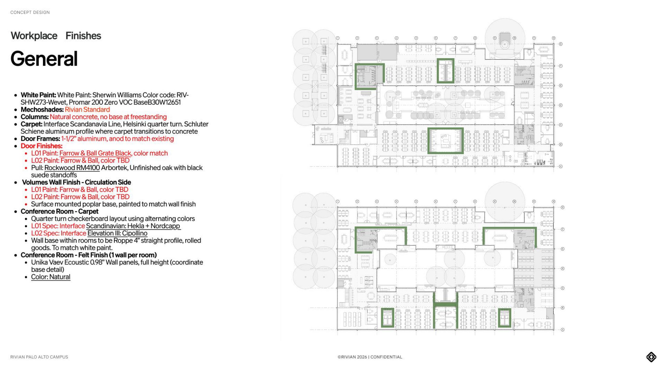 Rivian workplace finish standards sheet